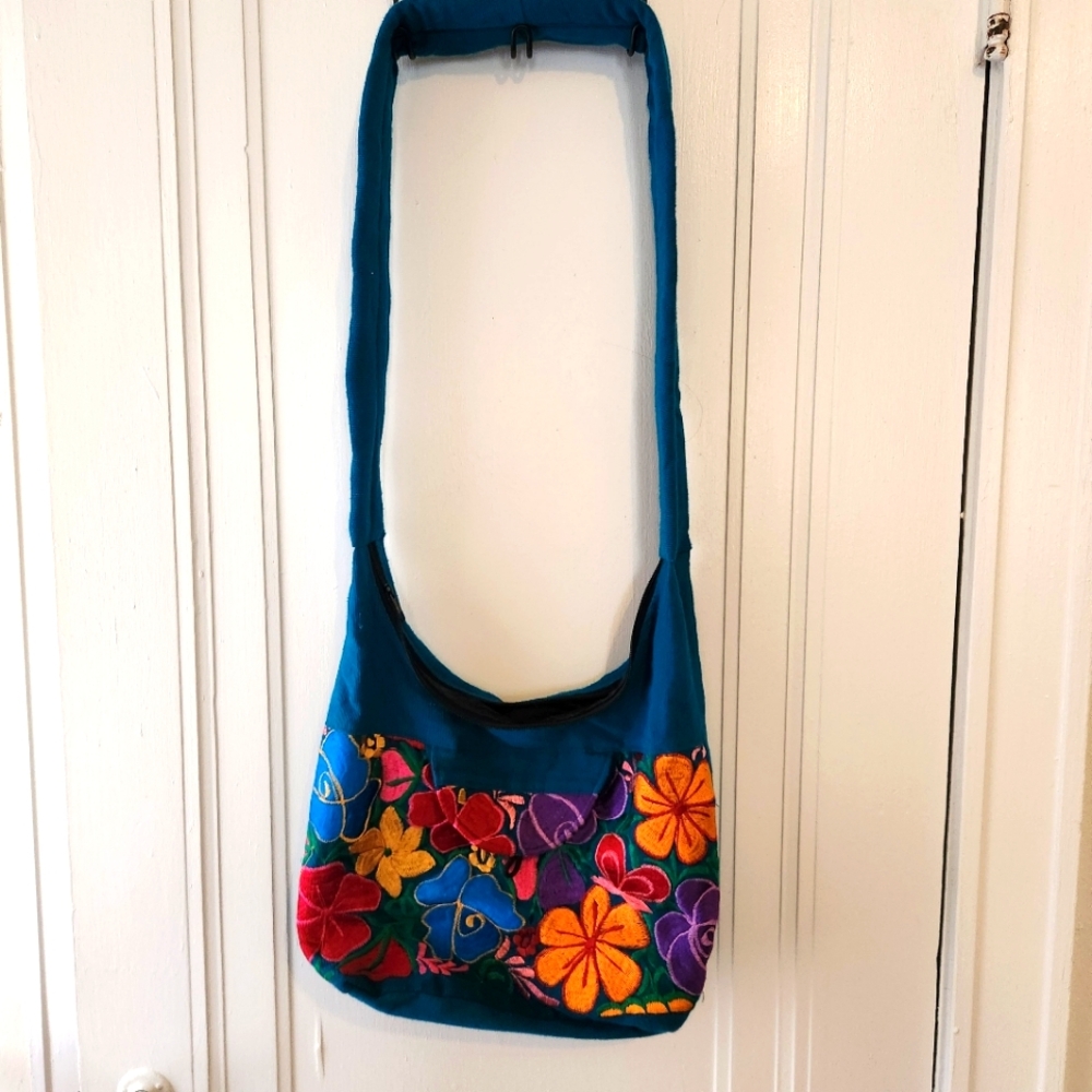 Floral Embroidered Boho Shoulder Bag